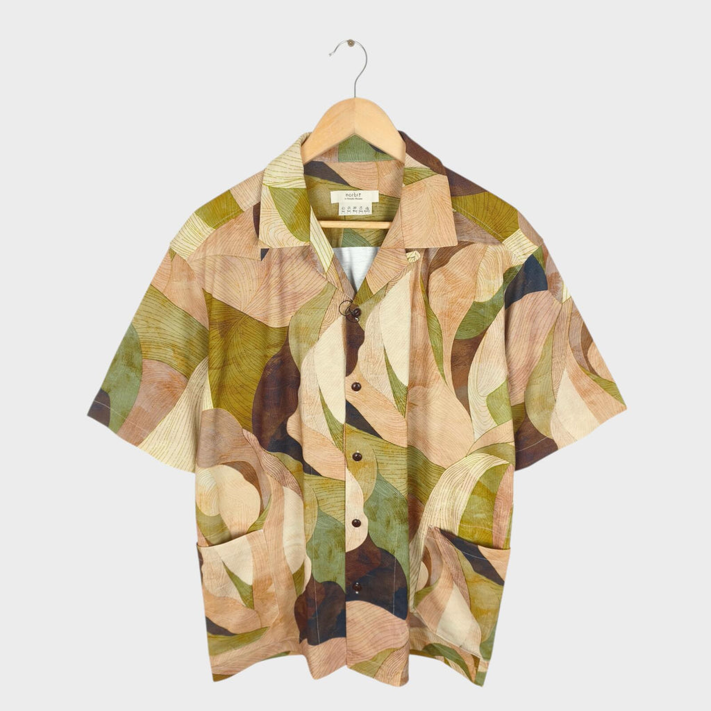 NORBIT BY HIROSHI NOZAWA Men's Leaf Camo Aloha Shirt