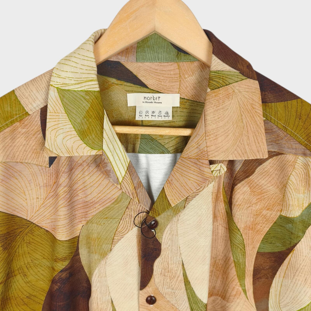 NORBIT BY HIROSHI NOZAWA Men's Leaf Camo Aloha Shirt