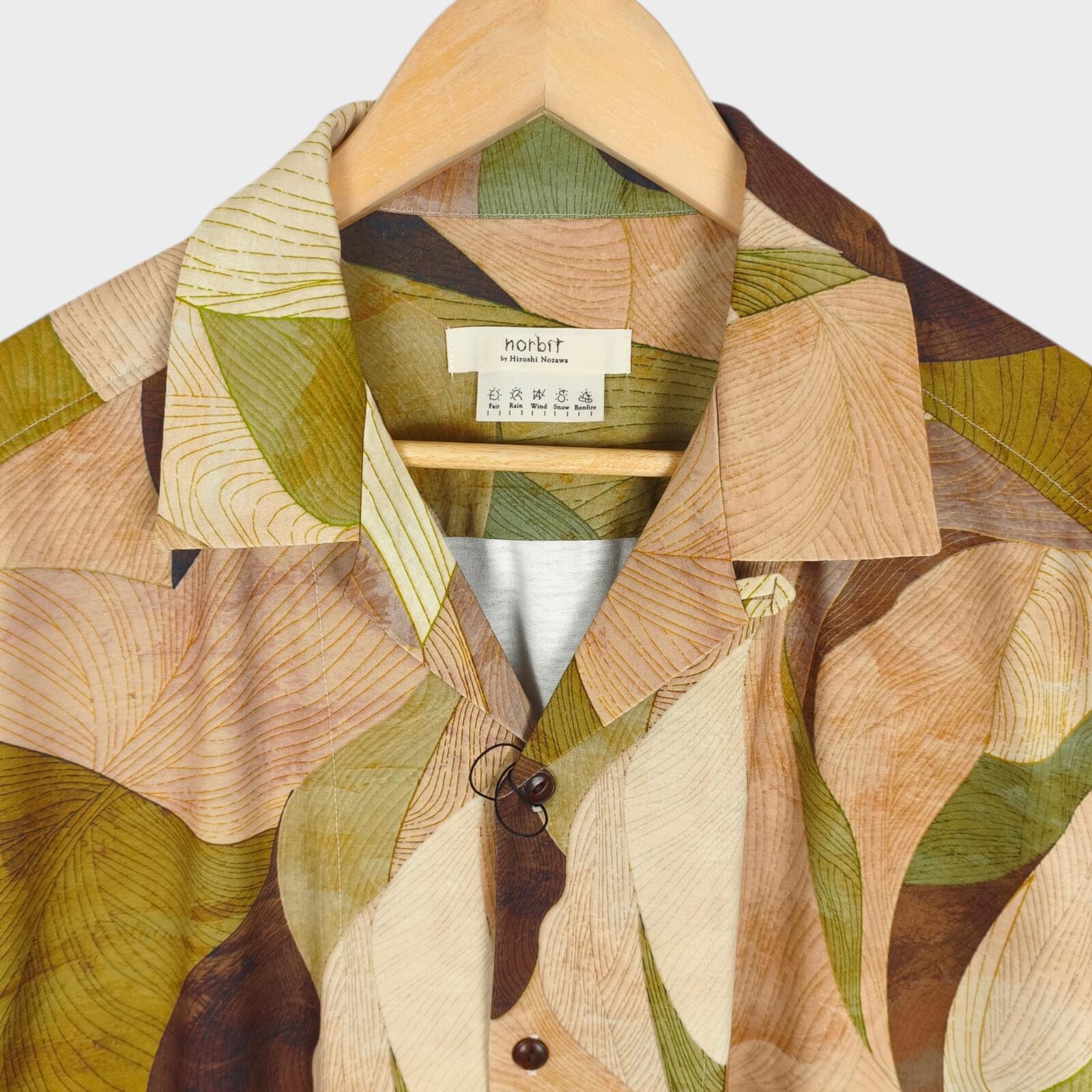 NORBIT BY HIROSHI NOZAWA Men's Leaf Camo Aloha Shirt