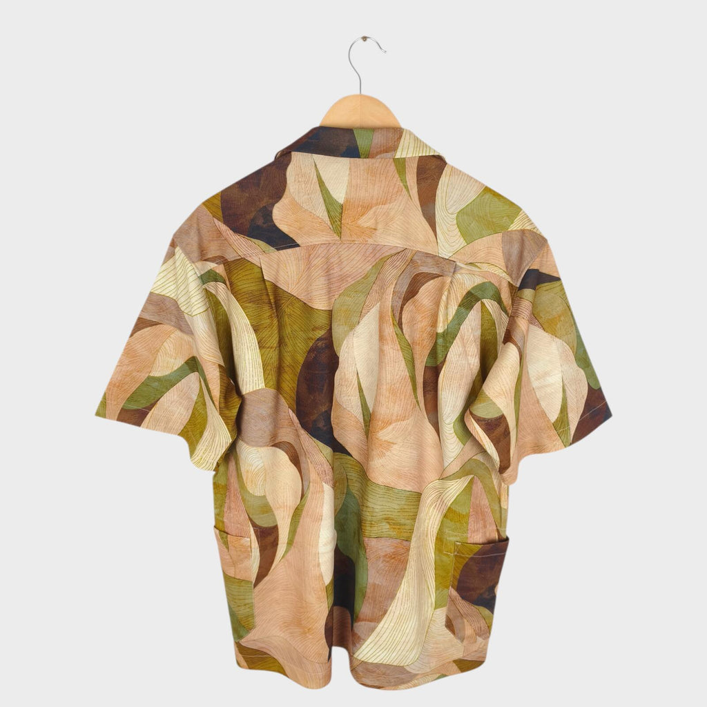 NORBIT BY HIROSHI NOZAWA Men's Leaf Camo Aloha Shirt