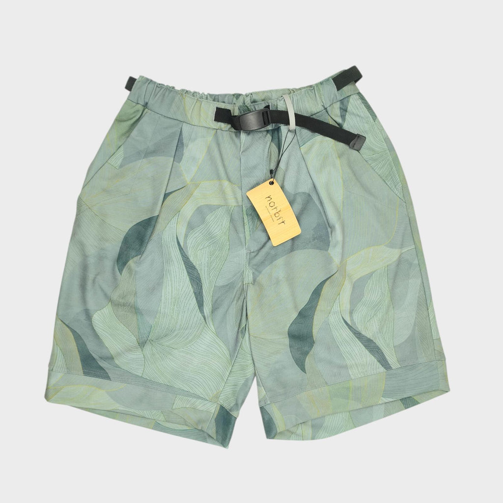 NORBIT BY HIROSHI NOZAWA Men's Grey Art Camo Print Aloha Shorts