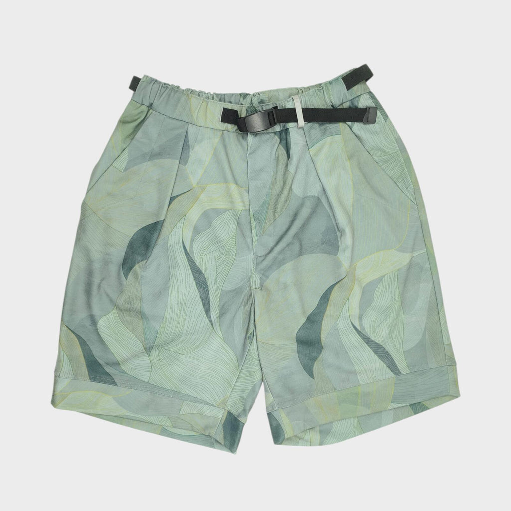 NORBIT BY HIROSHI NOZAWA Men's Grey Art Camo Print Aloha Shorts