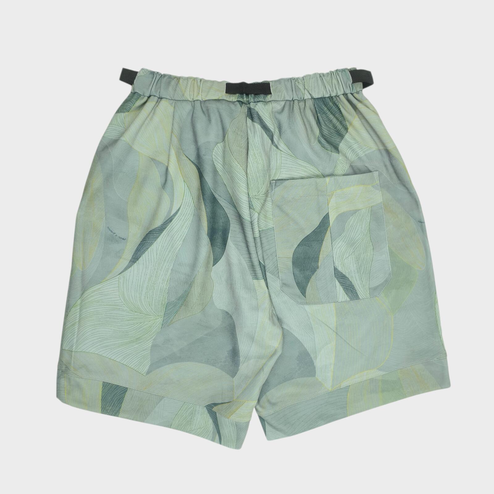 NORBIT BY HIROSHI NOZAWA Men's Grey Art Camo Print Aloha Shorts