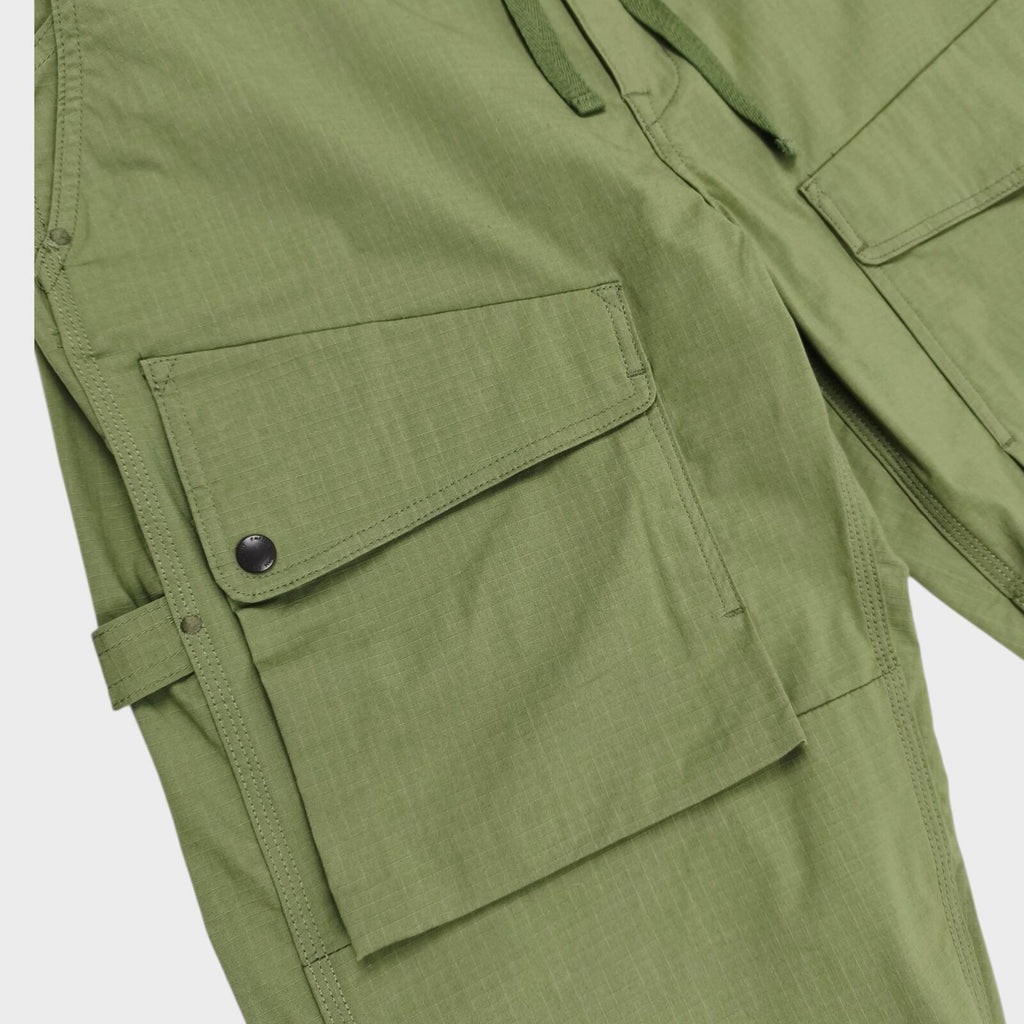 NORBIT BY HIROSHI NOZAWA Men's Olive Green Light Lip Camper's Cargo Trousers
