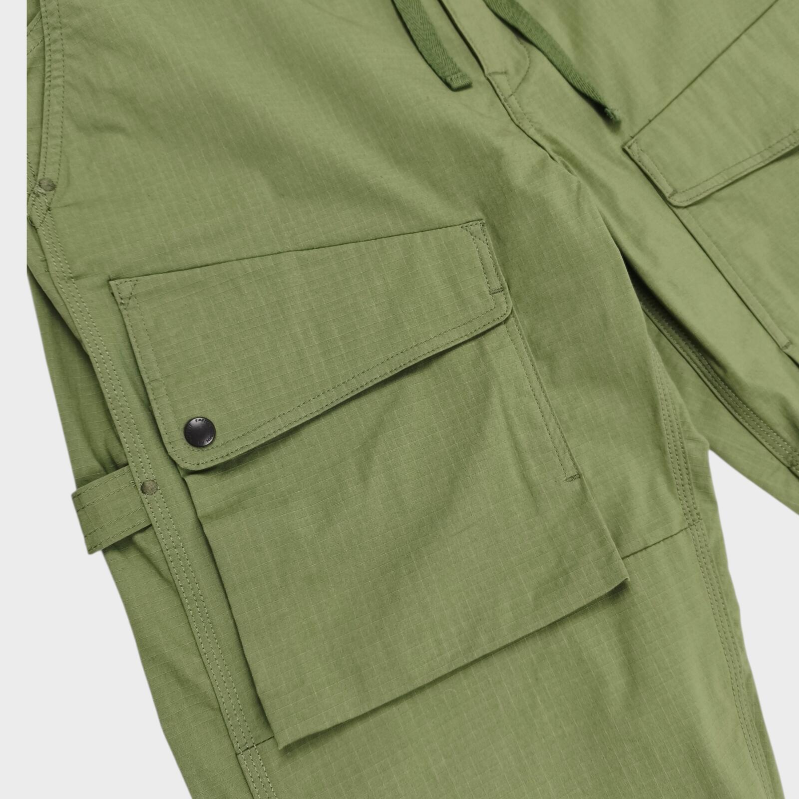 NORBIT BY HIROSHI NOZAWA Men's Olive Green Light Lip Camper's Cargo Trousers