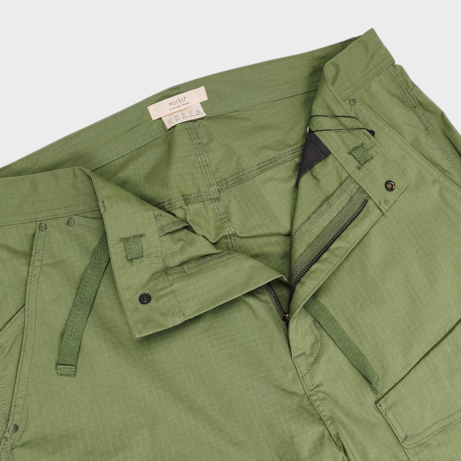 NORBIT BY HIROSHI NOZAWA Men's Olive Green Light Lip Camper's Cargo Trousers