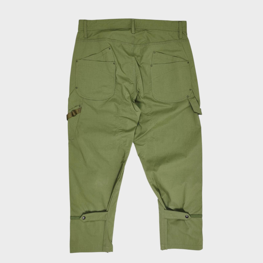 NORBIT BY HIROSHI NOZAWA Men's Olive Green Light Lip Camper's Cargo Trousers