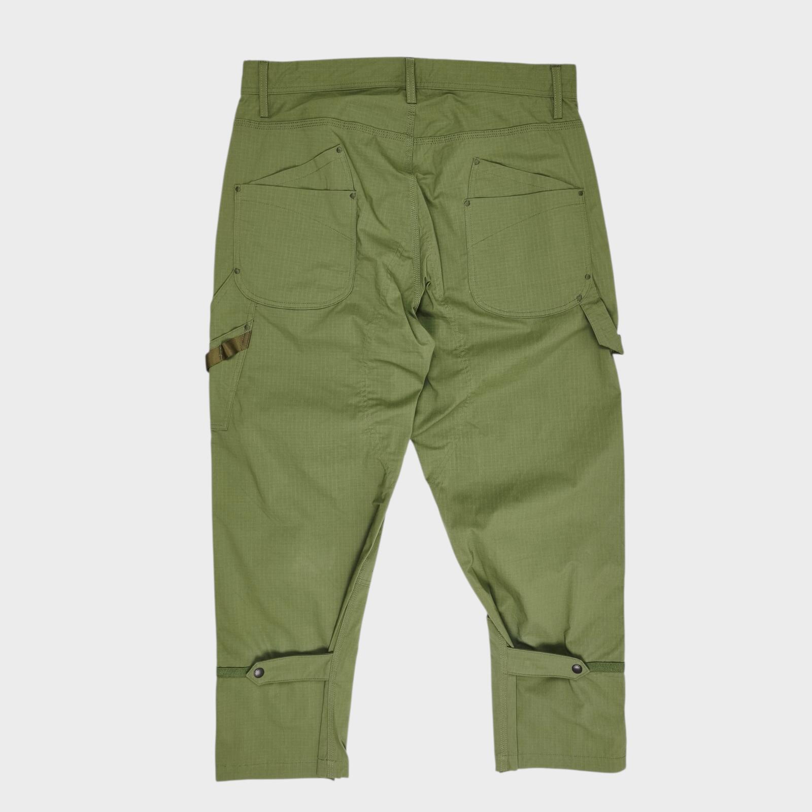 NORBIT BY HIROSHI NOZAWA Men's Olive Green Light Lip Camper's Cargo Trousers