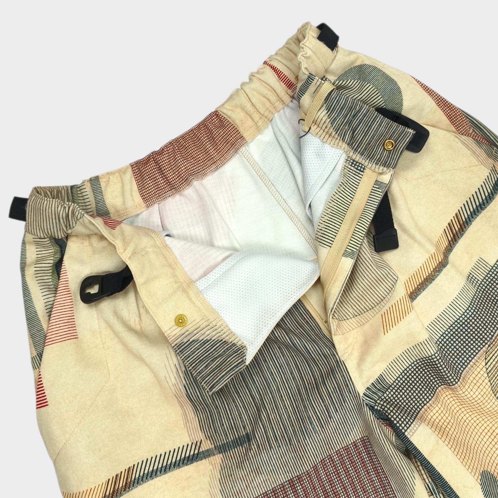 NORBIT BY HIROSHI NOZAWA Men's Beige Mid Century Camo Print Aloha Shorts
