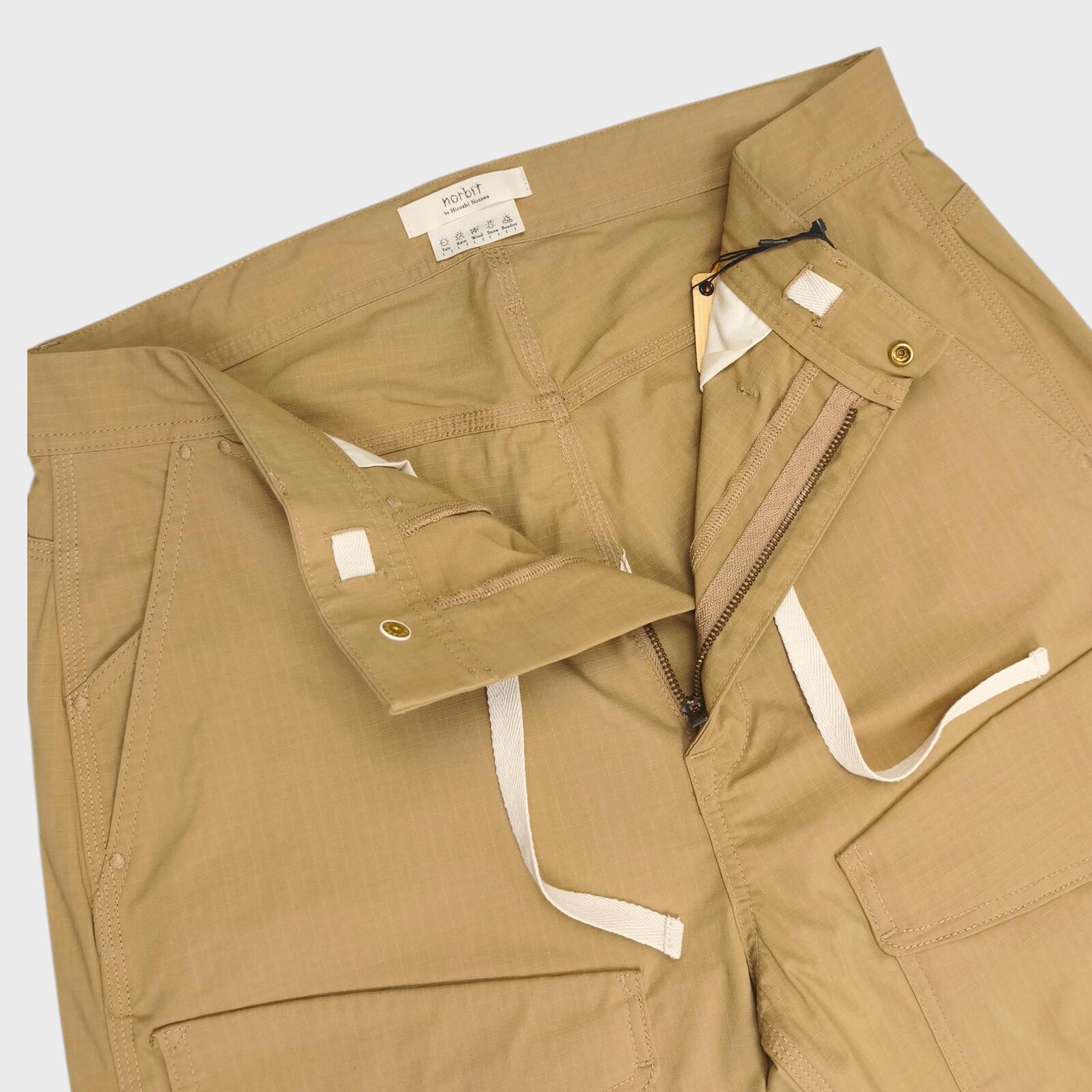 NORBIT BY HIROSHI NOZAWA Men's Coyote Beige Light Lip Camper's Cargo Trousers