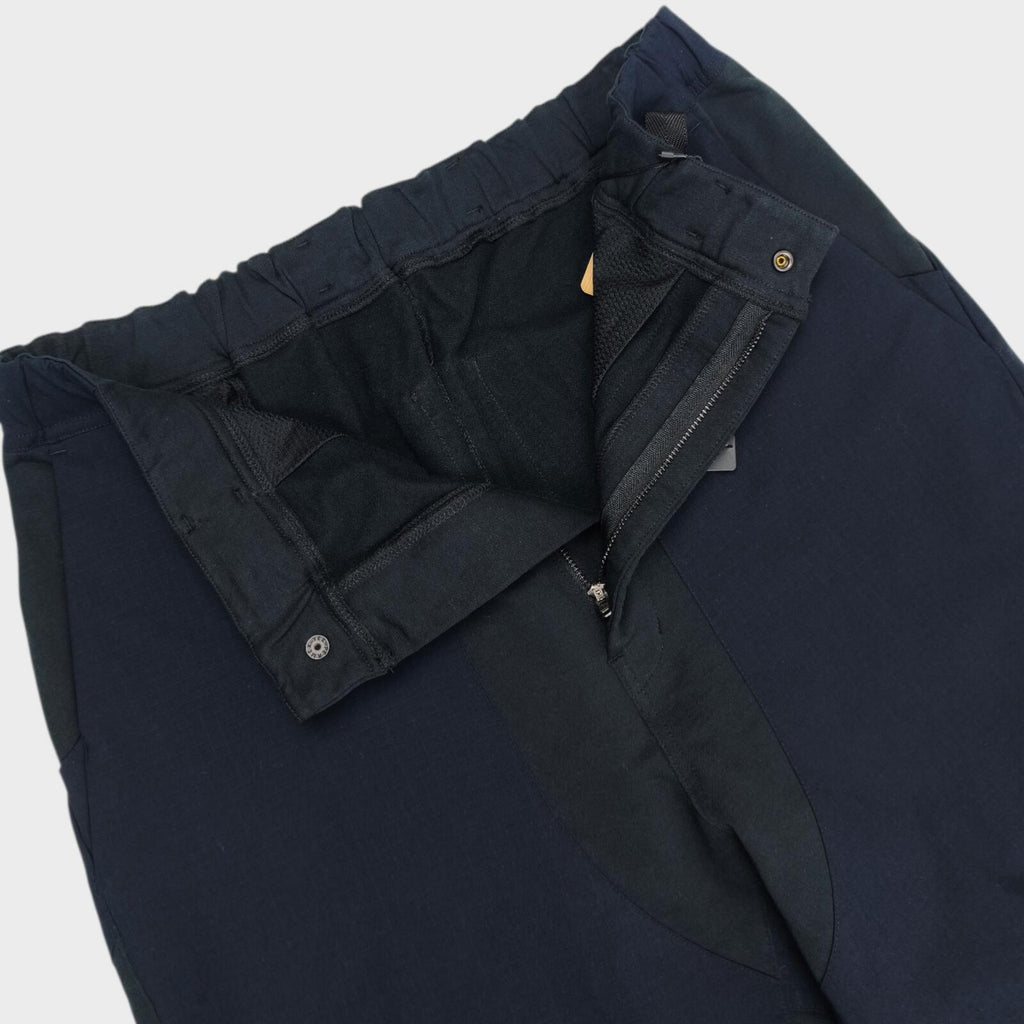 NORBIT BY HIROSHI NOZAWA Men's Navy Blue Soft Mountain Cargo Trousers
