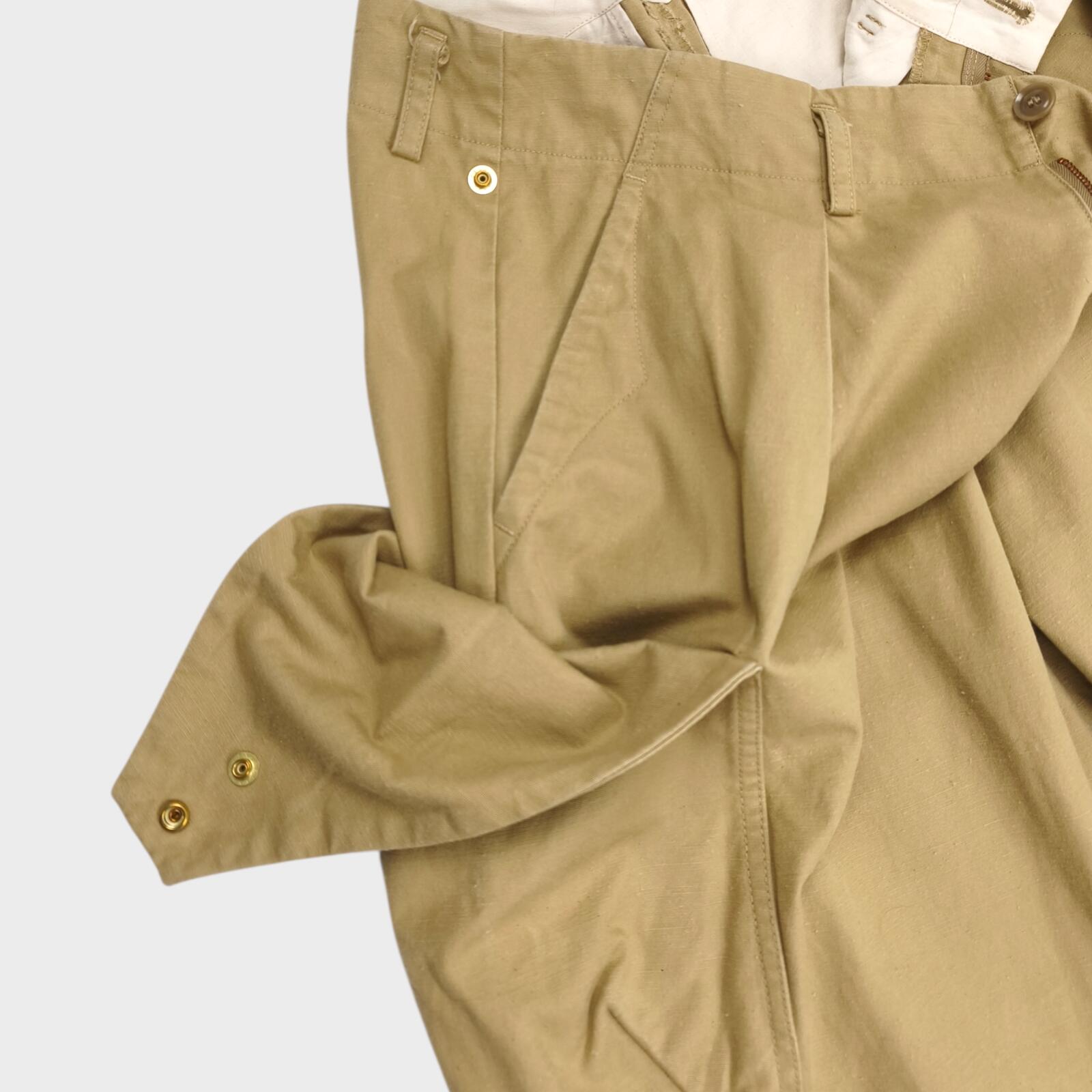 NORBIT BY HIROSHI NOZAWA Men's Beige Diamond Cargo Pocket Pleated Trousers