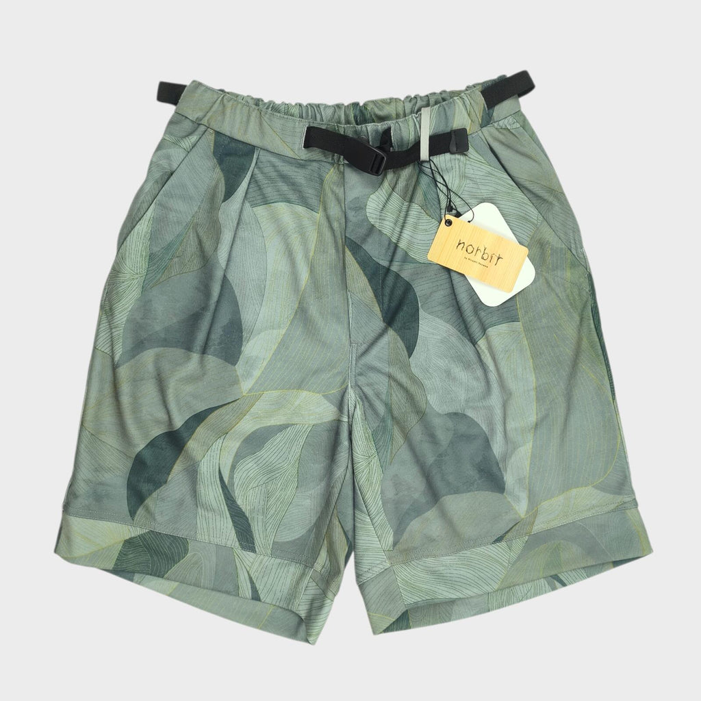 NORBIT BY HIROSHI NOZAWA Men's Grey Art Camo Print Aloha Shorts