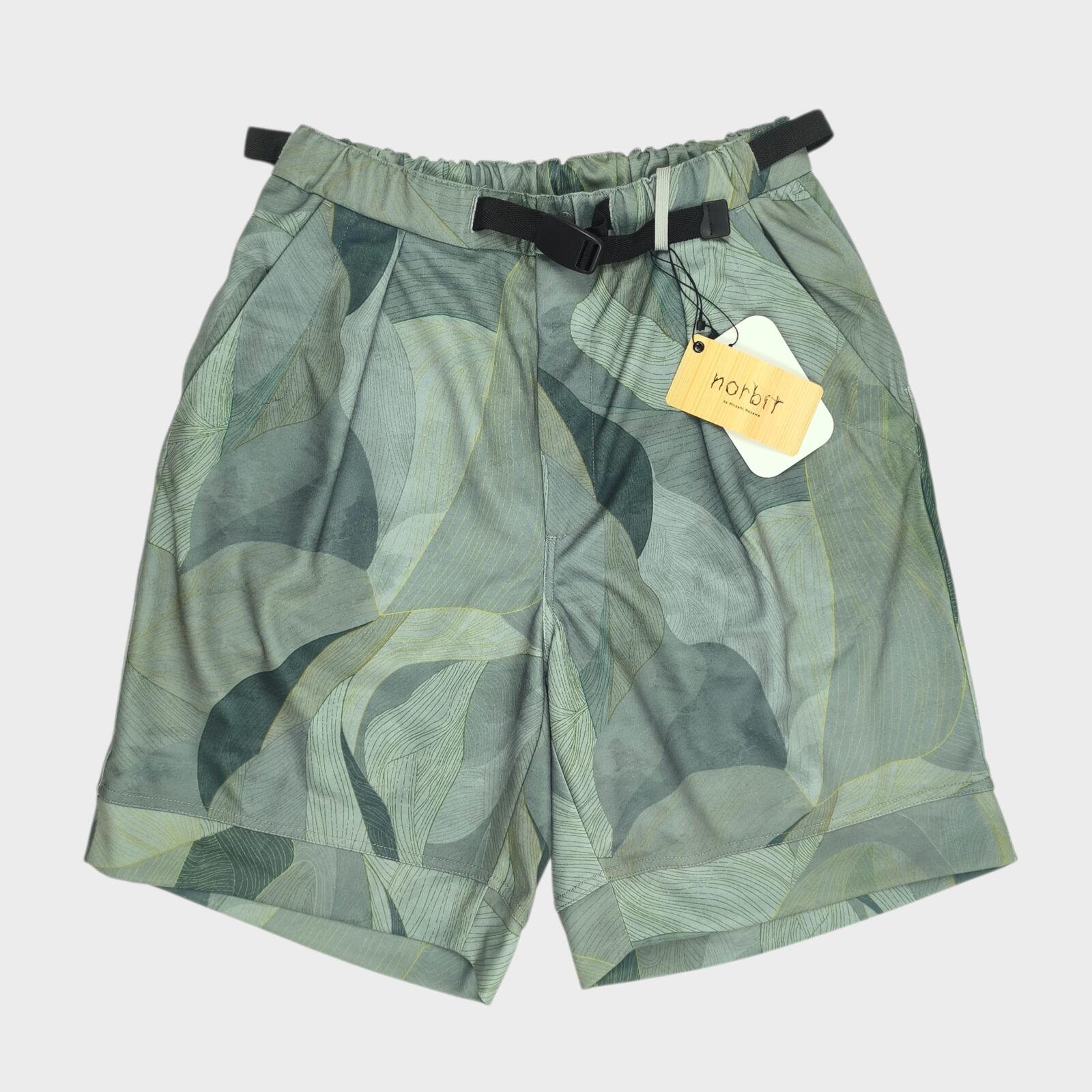 NORBIT BY HIROSHI NOZAWA Men's Grey Art Camo Print Aloha Shorts