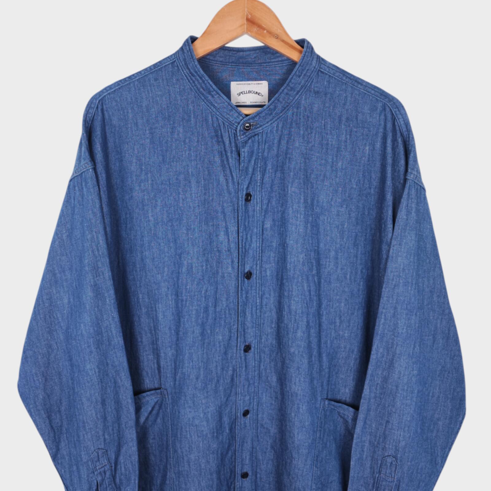 SPELLBOUND Men's Made in Japan Denim Oversized Military Typewriter Overshirt Coat