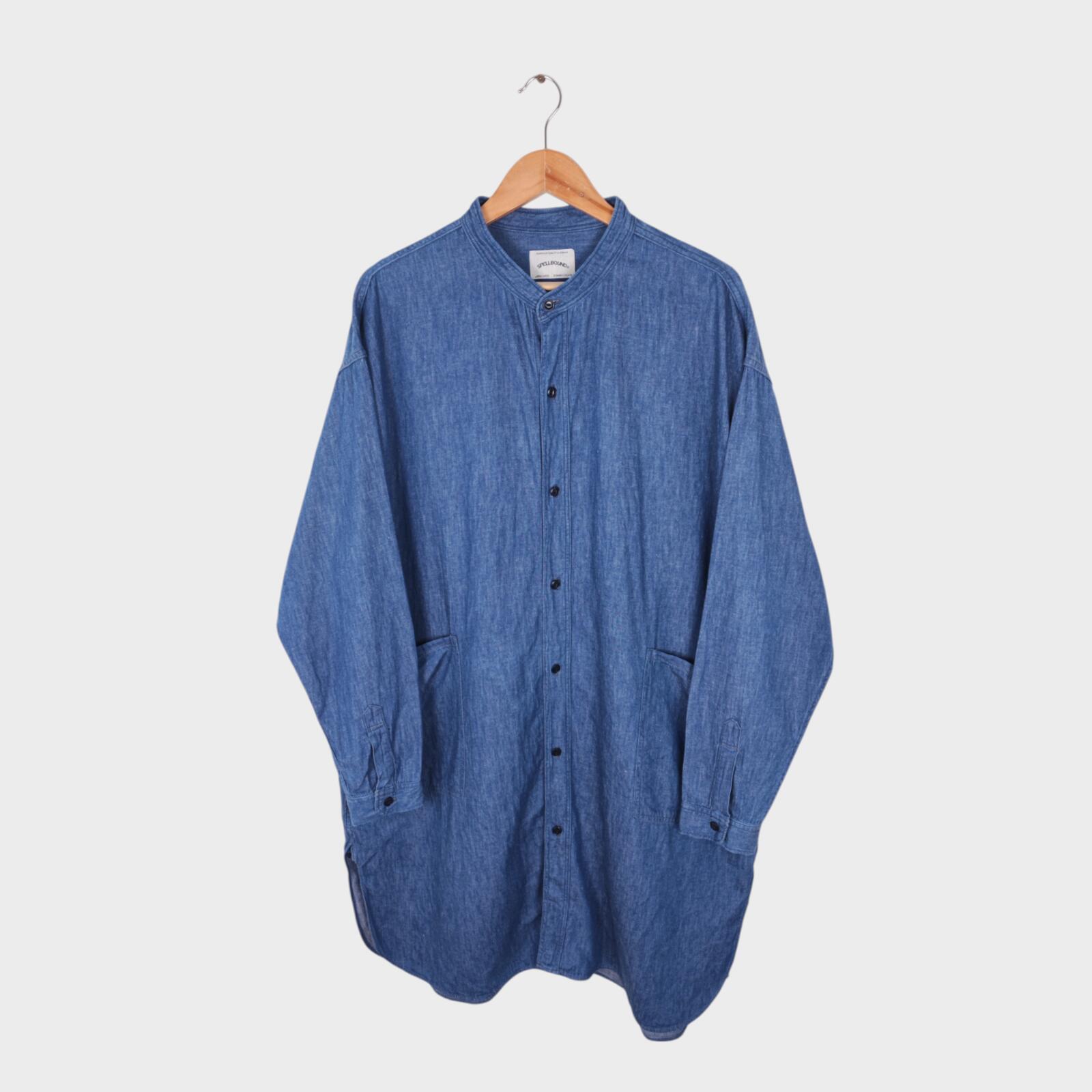 SPELLBOUND Men's Made in Japan Denim Oversized Military Typewriter Overshirt Coat