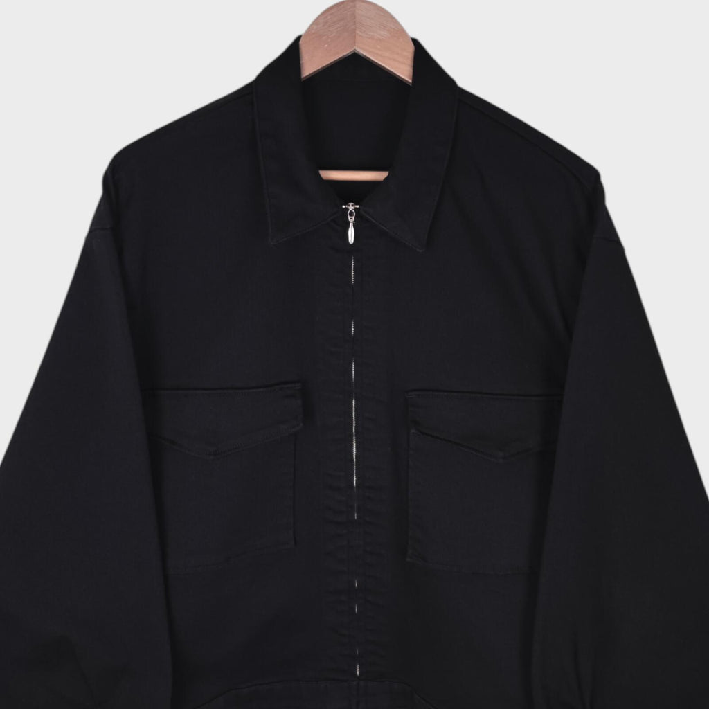 EDWIN Japan Men's Black Stretch Cotton Relaxed Fit Cropped Blouson Jacket