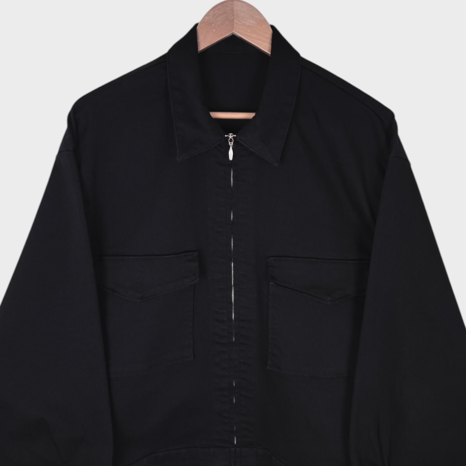 EDWIN Japan Men's Black Stretch Cotton Relaxed Fit Cropped Blouson Jacket