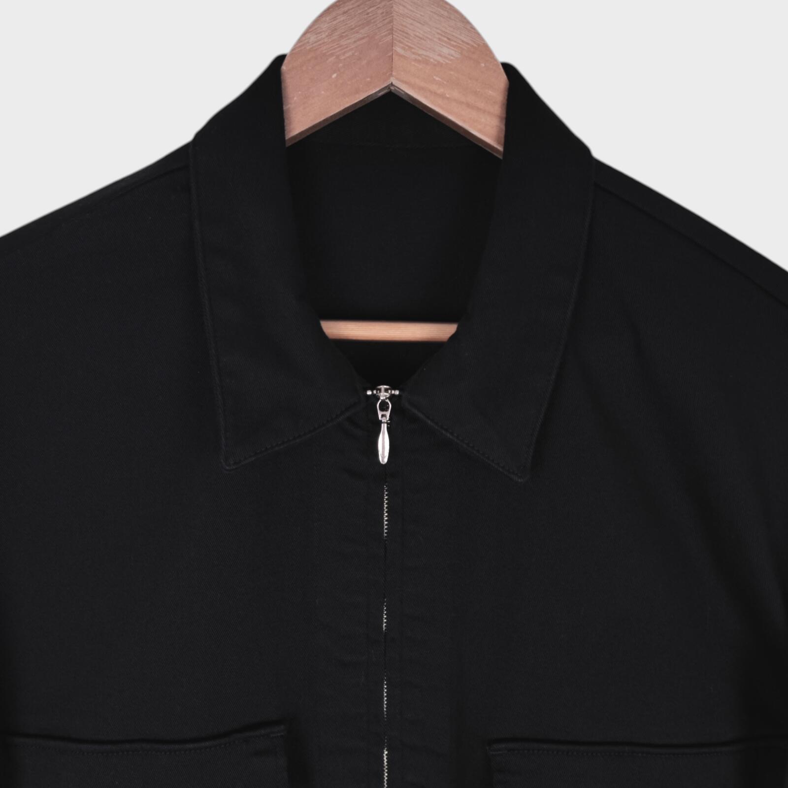 EDWIN Japan Men's Black Stretch Cotton Relaxed Fit Cropped Blouson Jacket