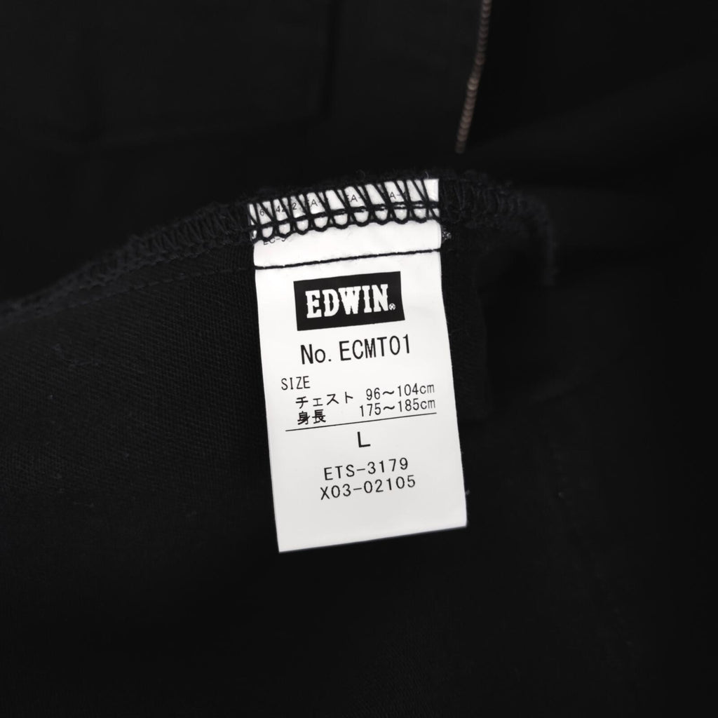 EDWIN Japan Men's Black Stretch Cotton Relaxed Fit Cropped Blouson Jacket
