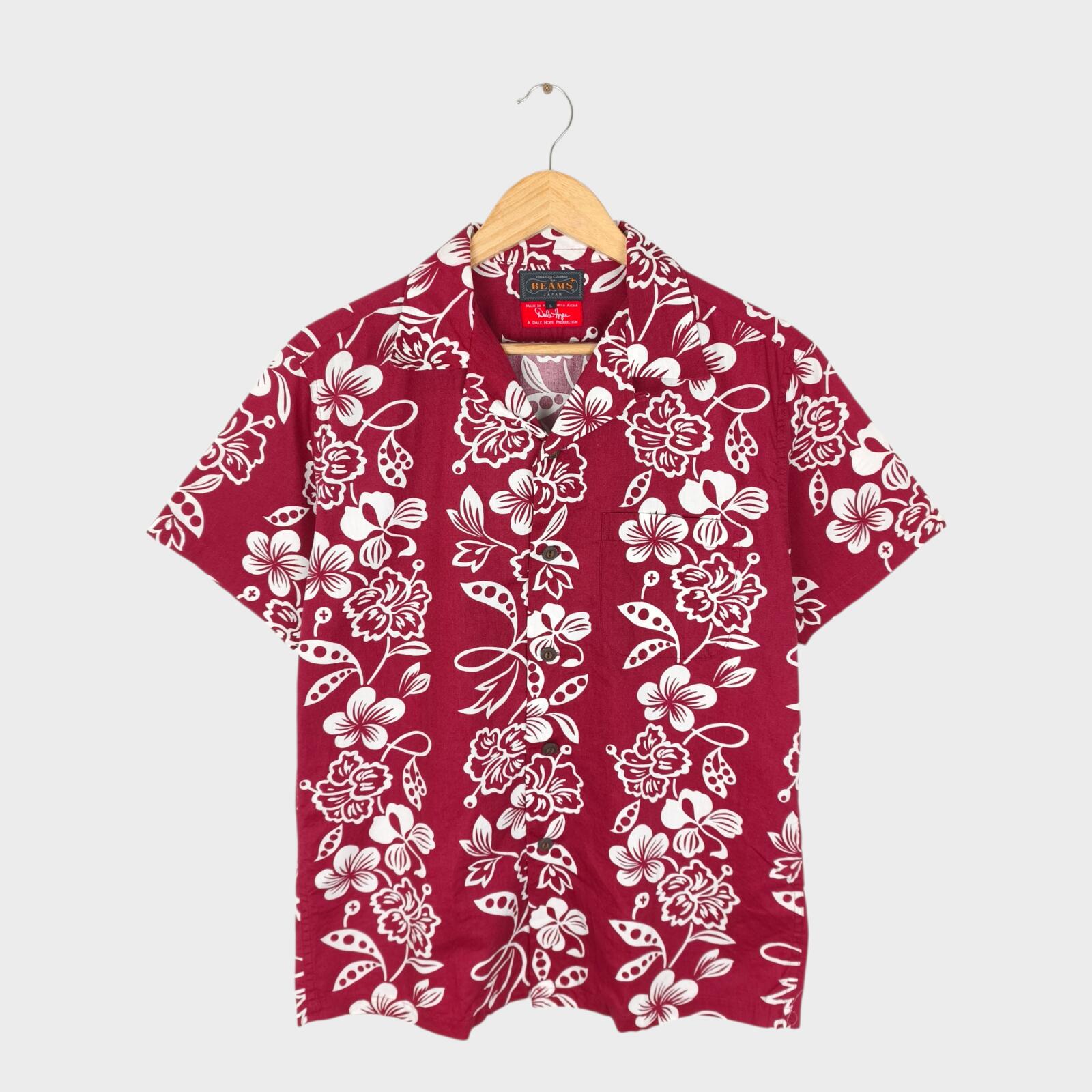 BEAMS PLUS x DALE HOPE Men's Made in USA Burgundy Floral Print Shirt
