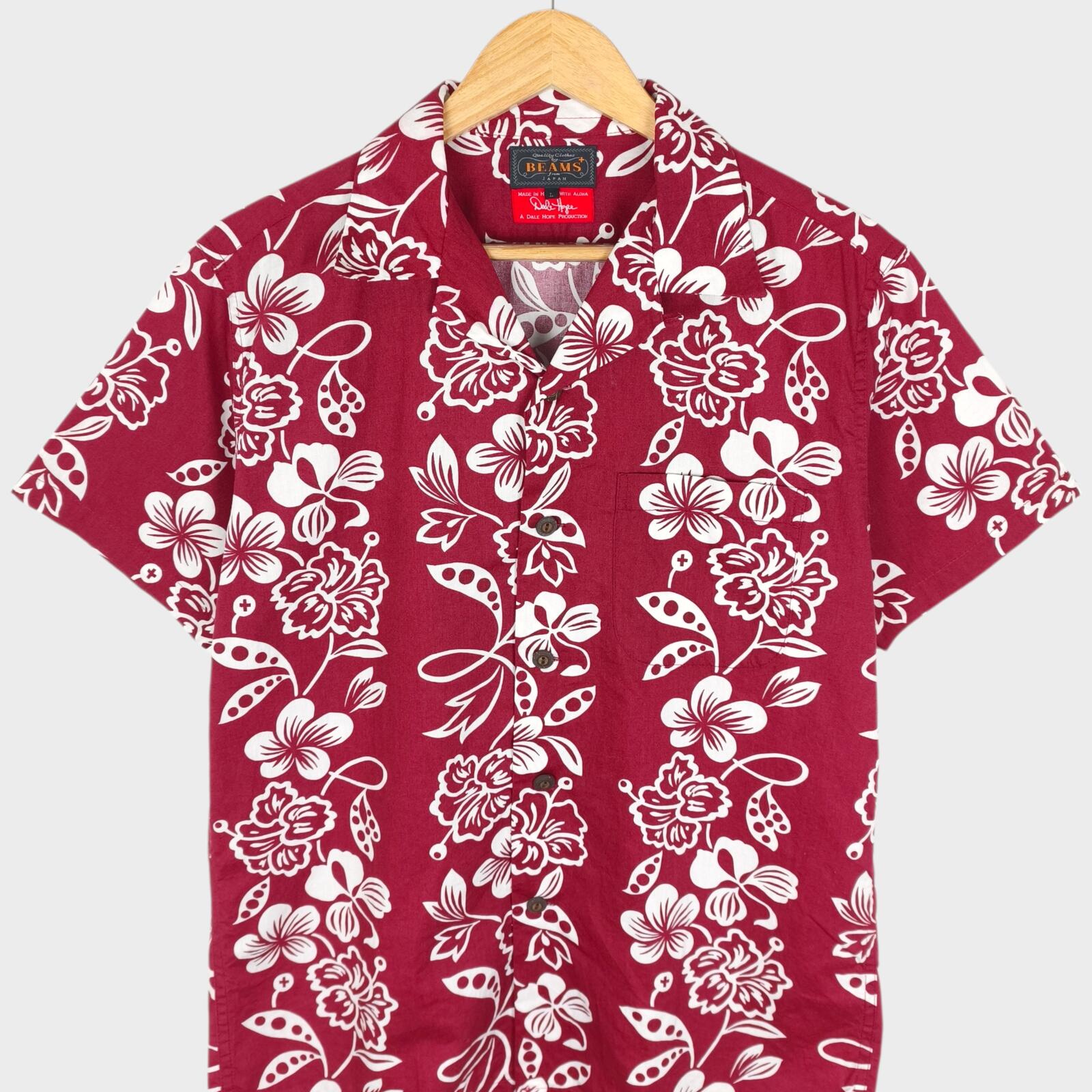 BEAMS PLUS x DALE HOPE Men's Made in USA Burgundy Floral Print Shirt