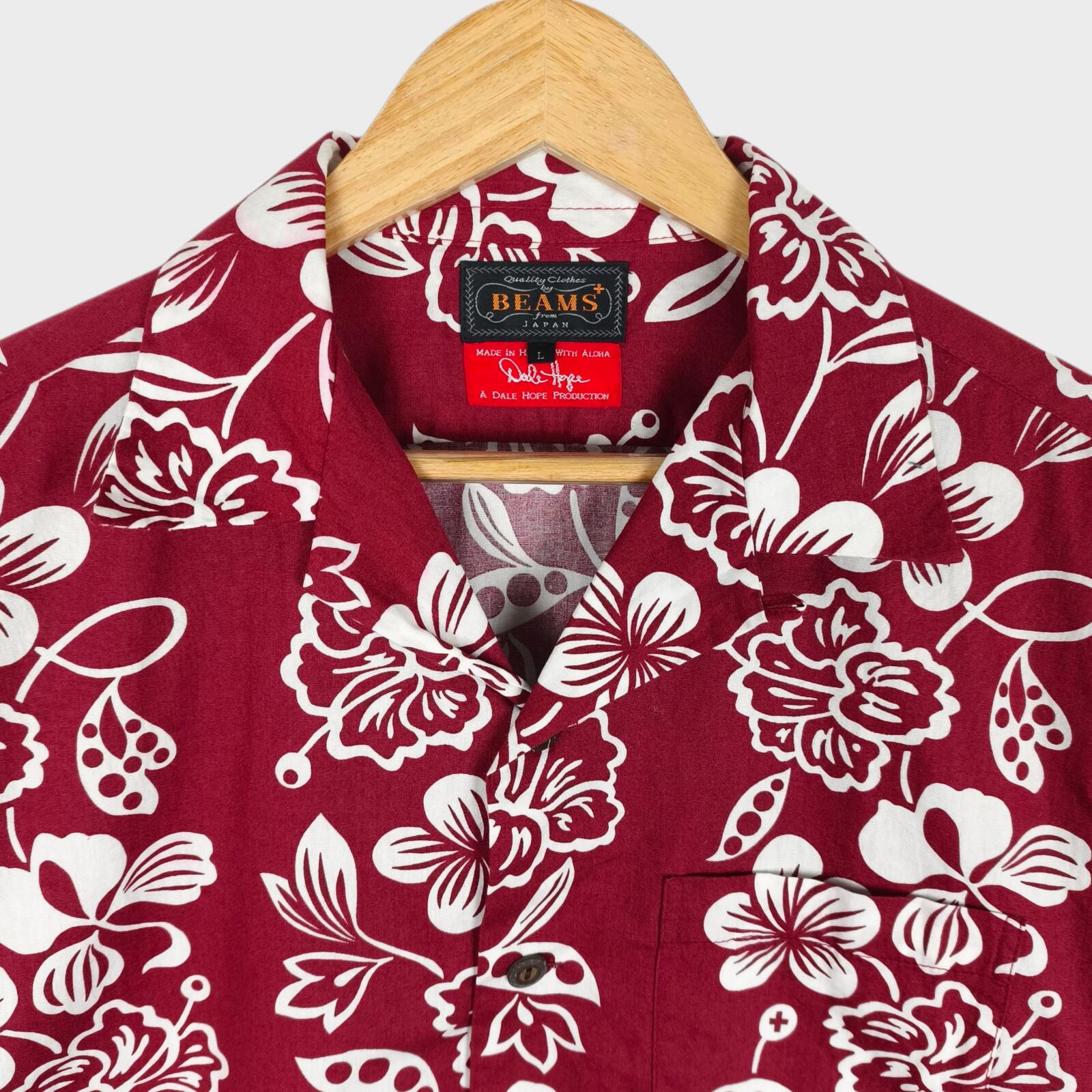 BEAMS PLUS x DALE HOPE Men's Made in USA Burgundy Floral Print Shirt