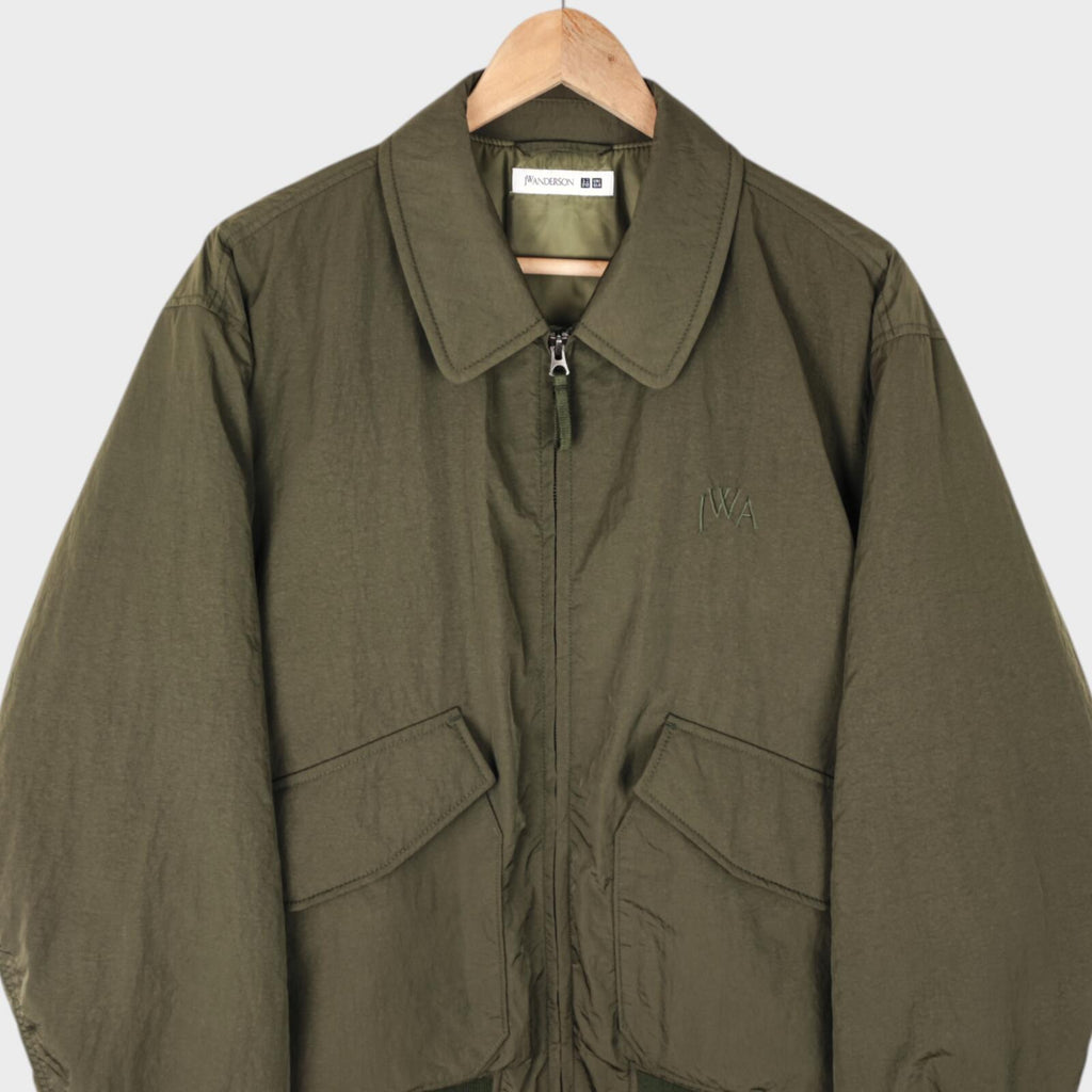 J.W. ANDERSON x UNIQLO Men's Khaki Green Nylon MA-1 Bomber Jacket