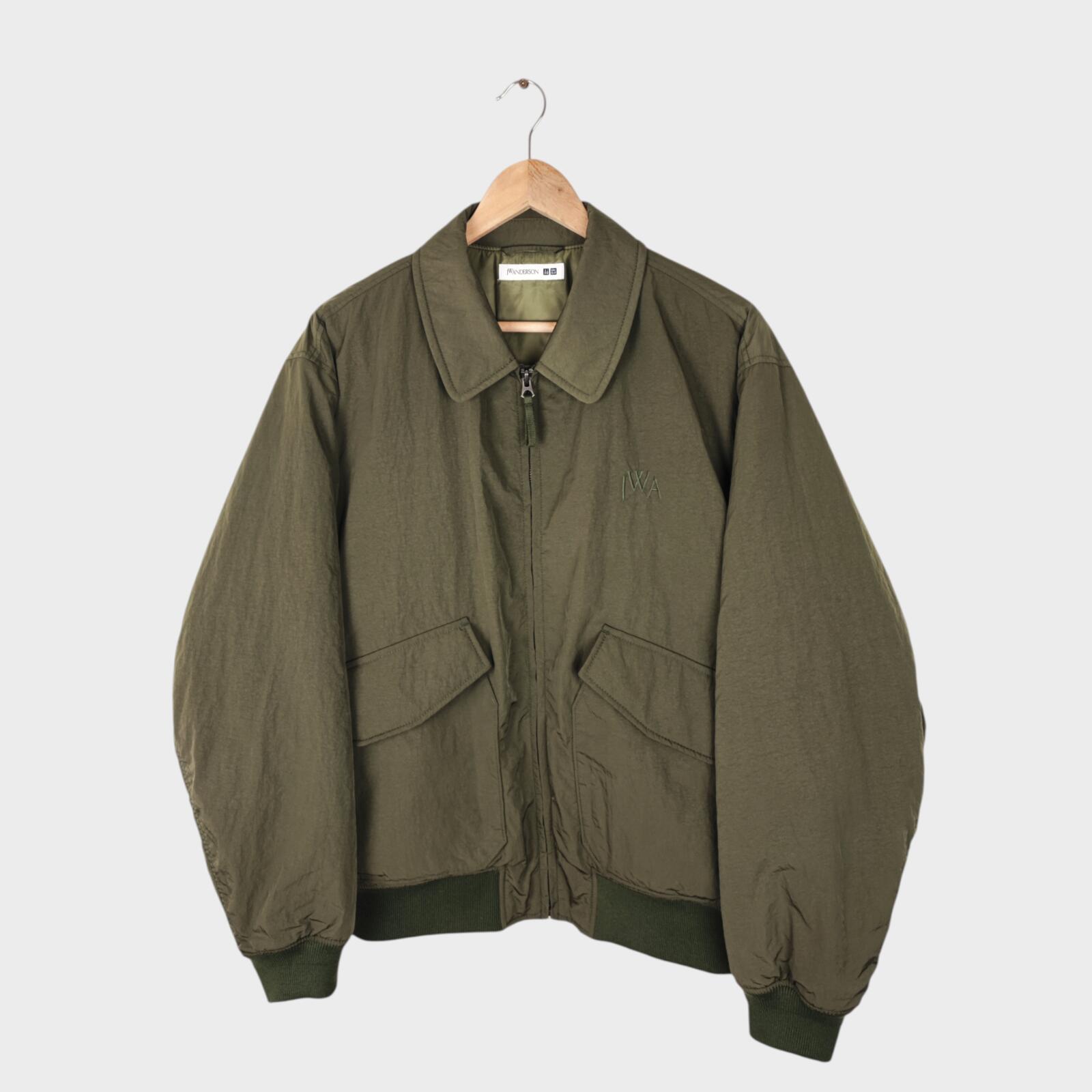 J.W. ANDERSON x UNIQLO Men's Khaki Green Nylon MA-1 Bomber Jacket