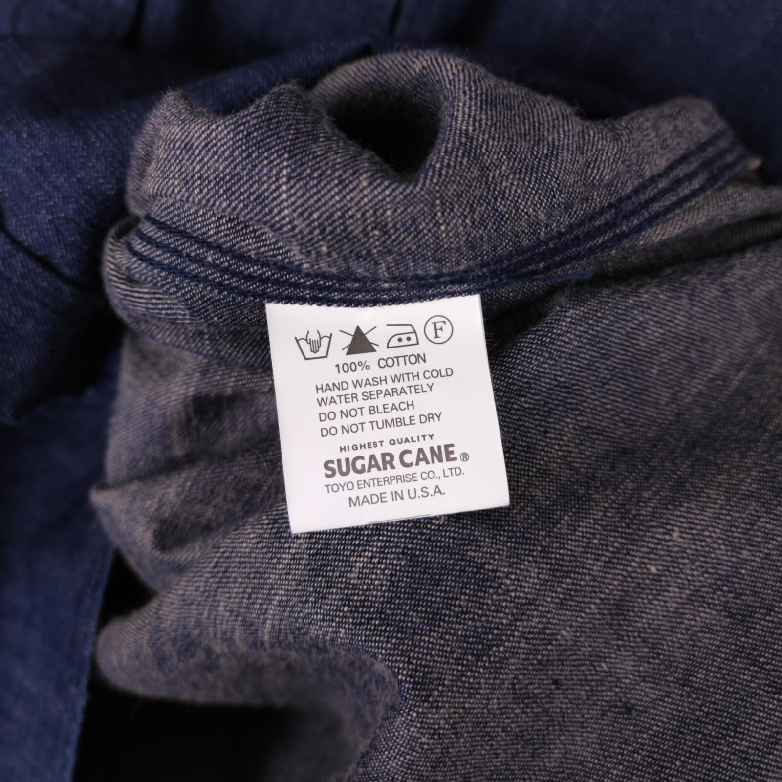 SUGAR CANE Men's Made in USA Dark Blue Denim Shirt