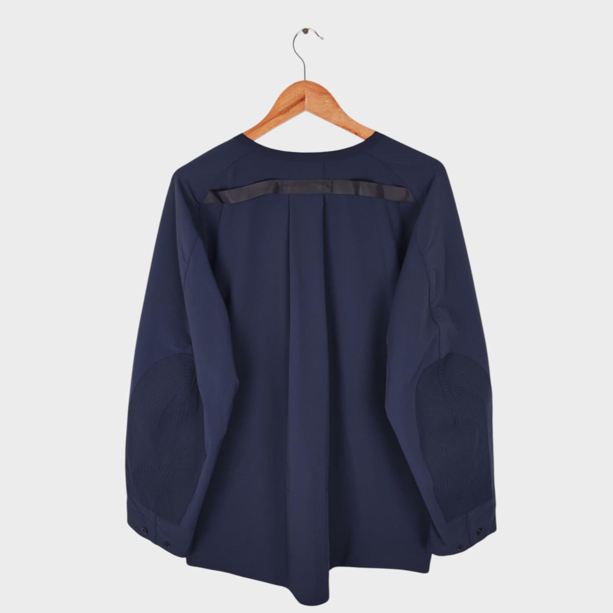 NORBIT BY HIROSHI NOZAWA Men's Navy Blue 4-Way Stretch Samue Kimono Jacket