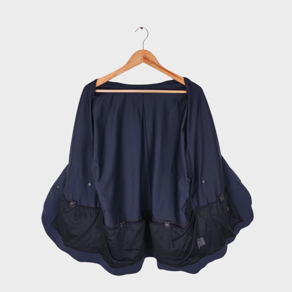 NORBIT BY HIROSHI NOZAWA Men's Navy Blue 4-Way Stretch Samue Kimono Jacket