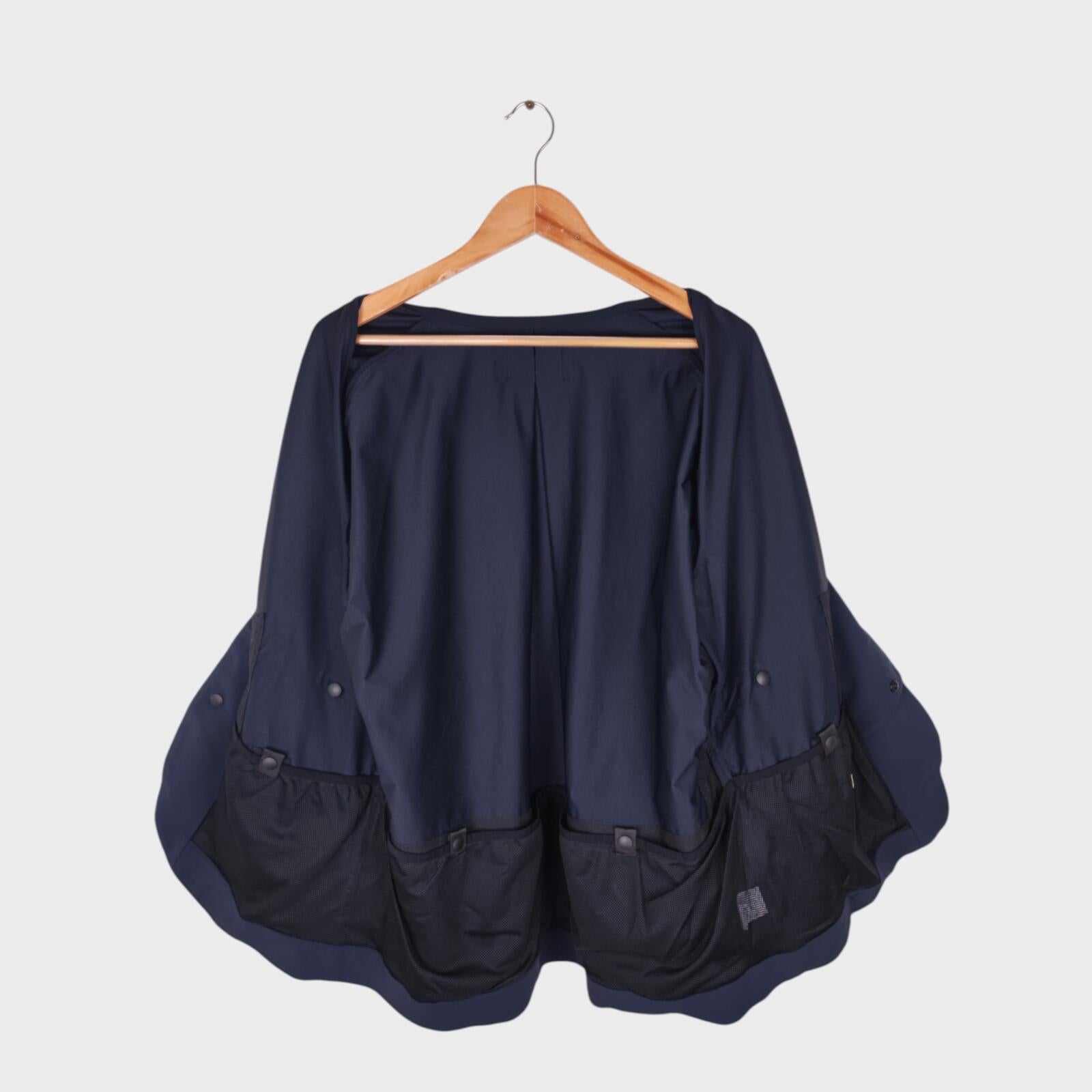 NORBIT BY HIROSHI NOZAWA Men's Navy Blue 4-Way Stretch Samue Kimono Jacket