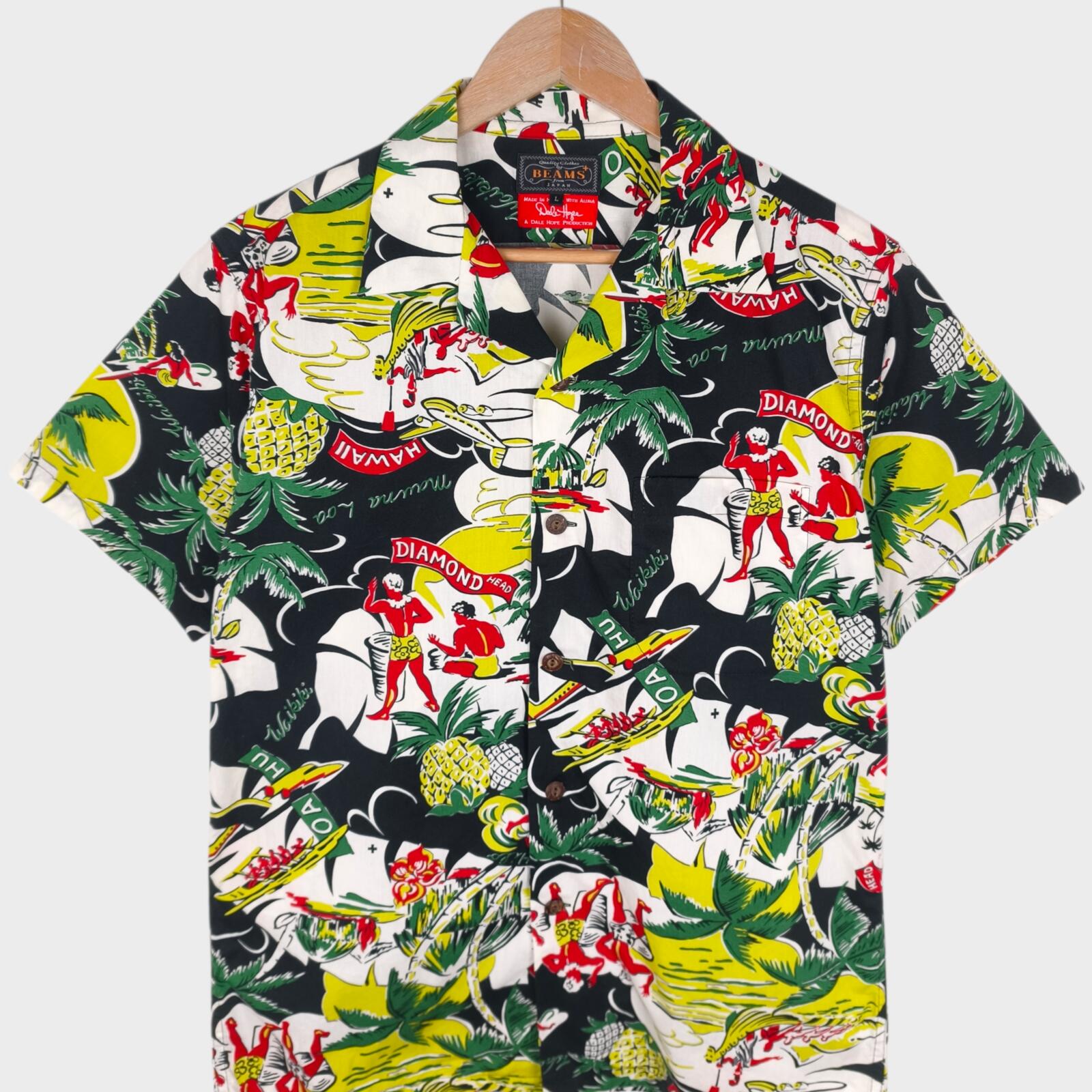 BEAMS PLUS x DALE HOPE Men's Made in USA Hawaiian Print Shirt