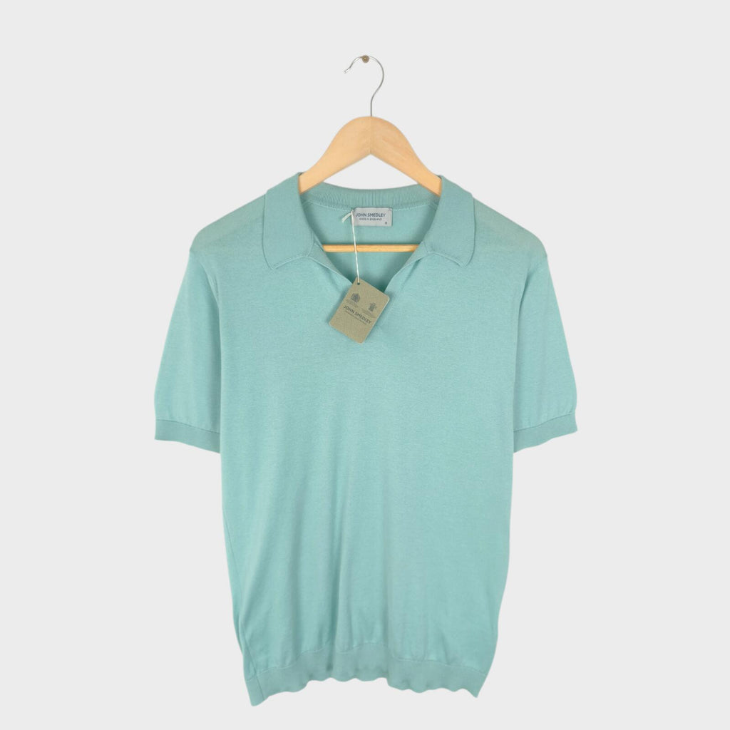 JOHN SMEDLEY Men's Mint 100% Sea Island Cotton Noah Polo Shirt