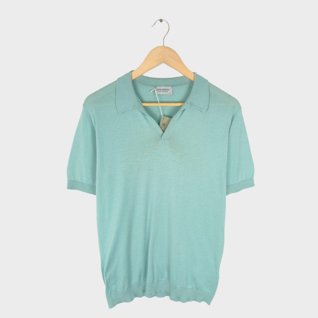 JOHN SMEDLEY Men's Mint 100% Sea Island Cotton Noah Polo Shirt