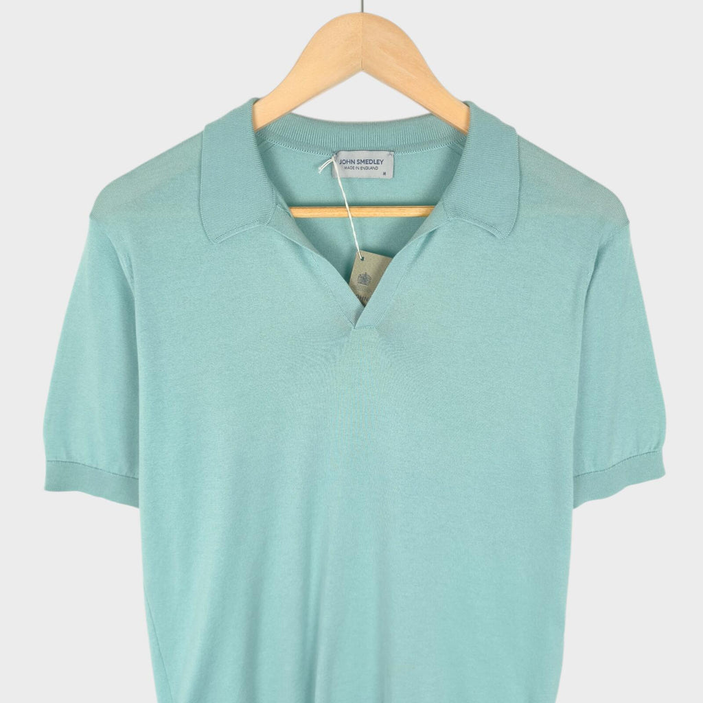 JOHN SMEDLEY Men's Mint 100% Sea Island Cotton Noah Polo Shirt