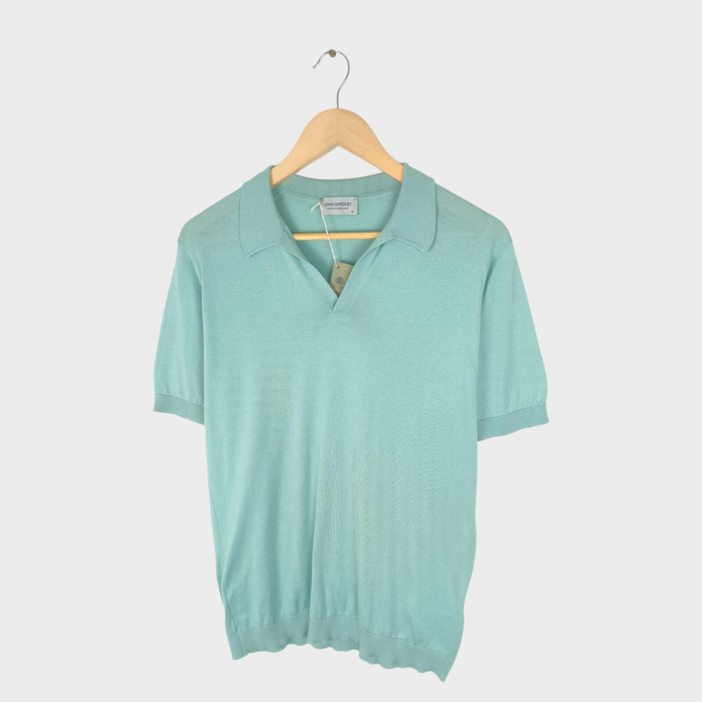 JOHN SMEDLEY Men's Mint 100% Sea Island Cotton Noah Polo Shirt