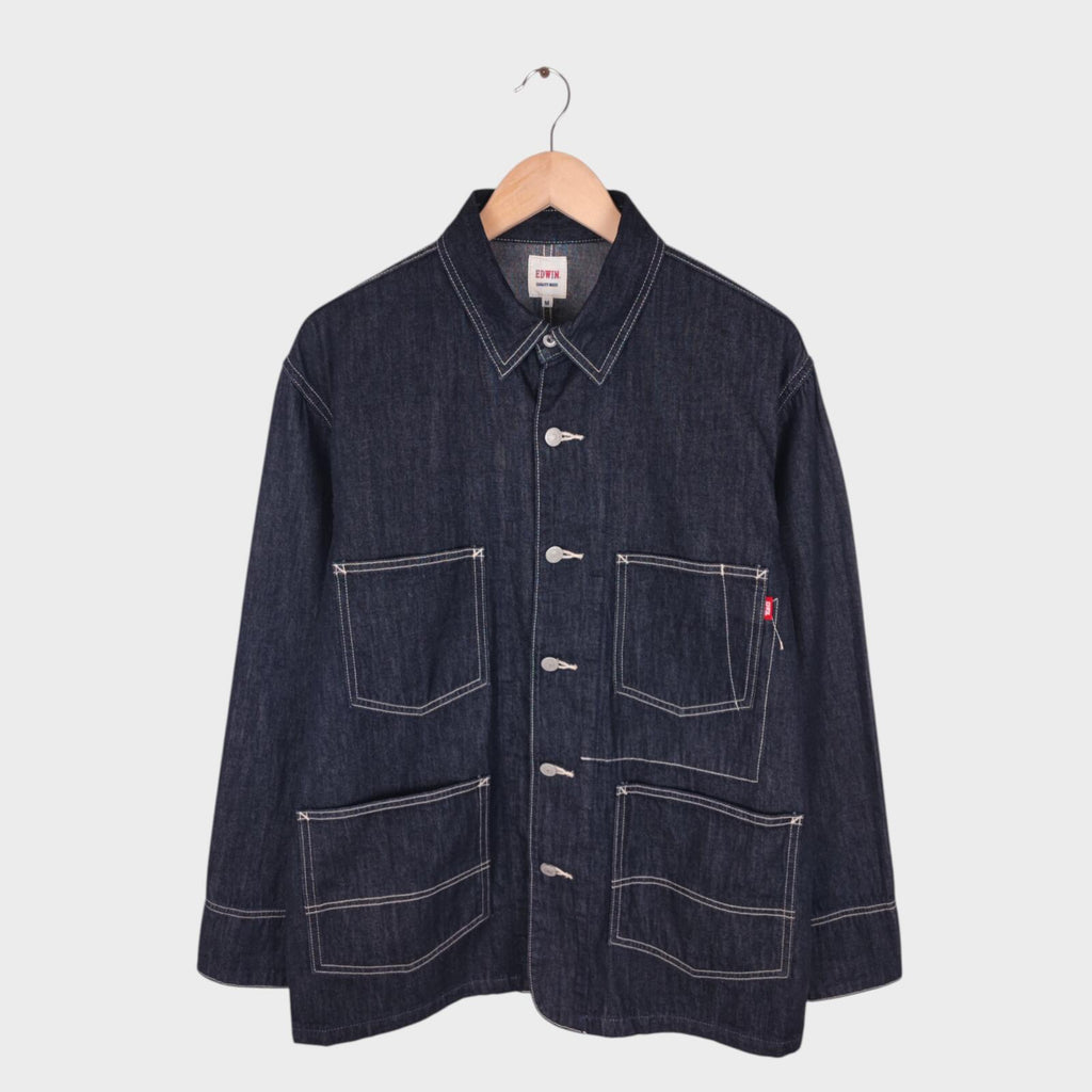 EDWIN Japan Men's Dark Blue Denim Chore Jacket