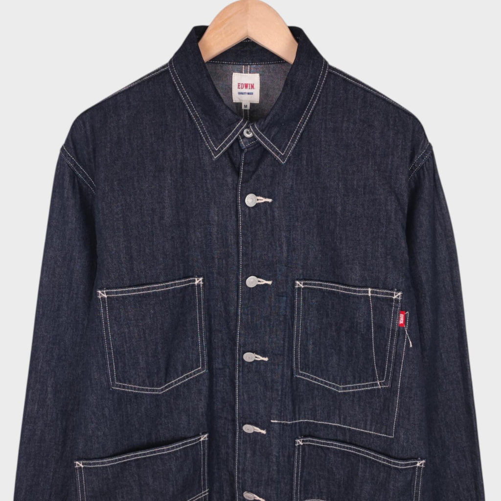 EDWIN Japan Men's Dark Blue Denim Chore Jacket