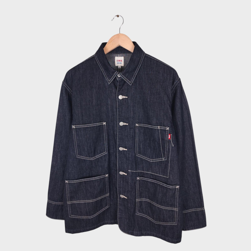 EDWIN Japan Men's Dark Blue Denim Chore Jacket