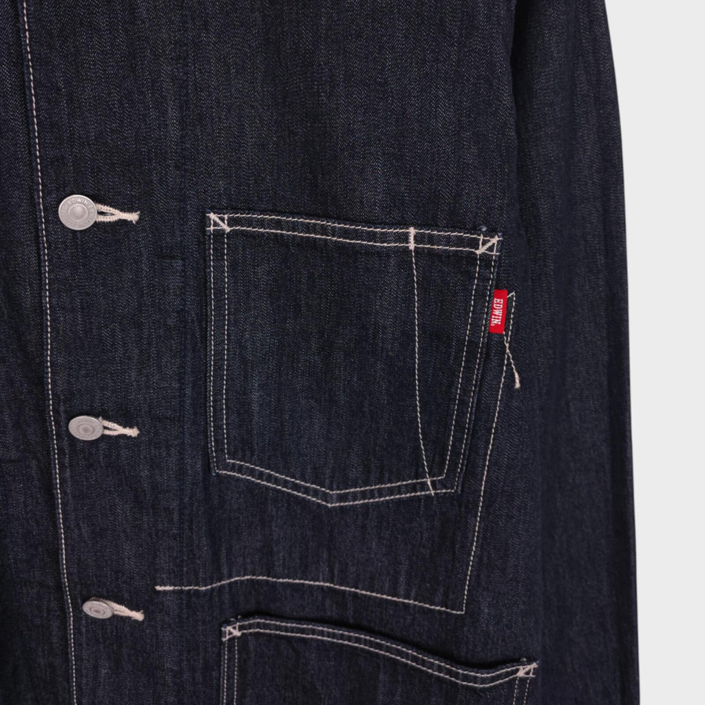 EDWIN Japan Men's Dark Blue Denim Chore Jacket