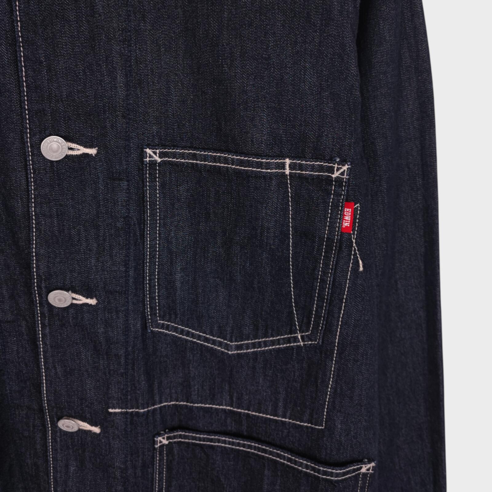 EDWIN Japan Men's Dark Blue Denim Chore Jacket