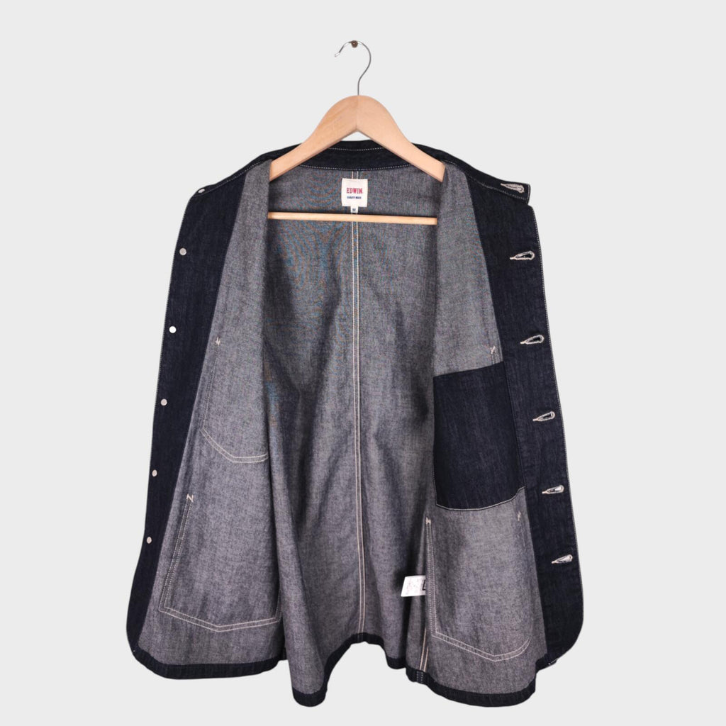 EDWIN Japan Men's Dark Blue Denim Chore Jacket