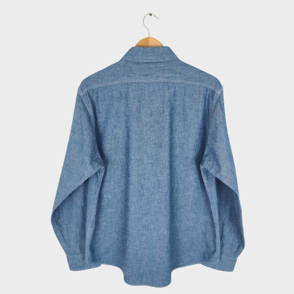 SUGAR CANE Men's Made in Japan Blue Chambray Work Shirt