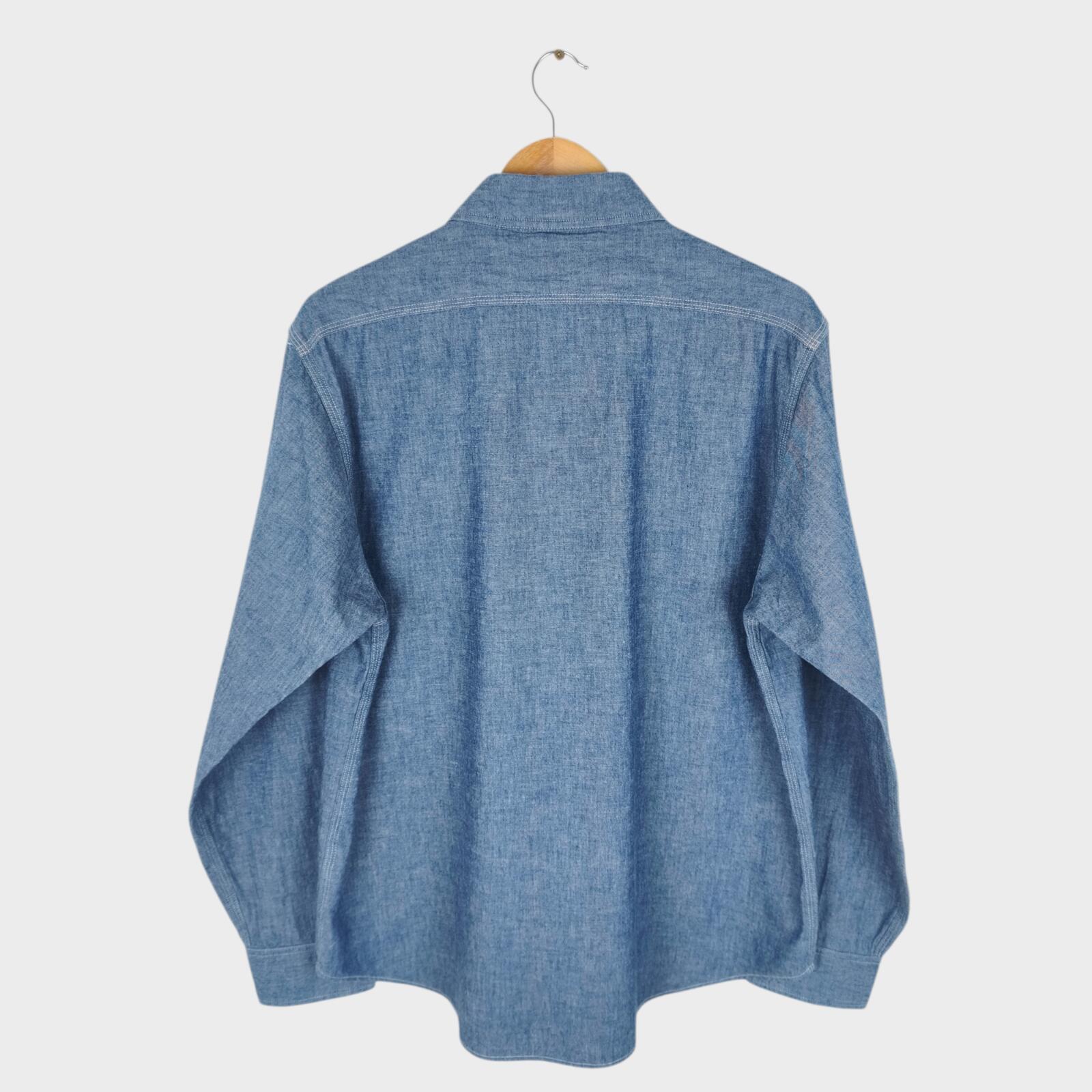 SUGAR CANE Men's Made in Japan Blue Chambray Work Shirt