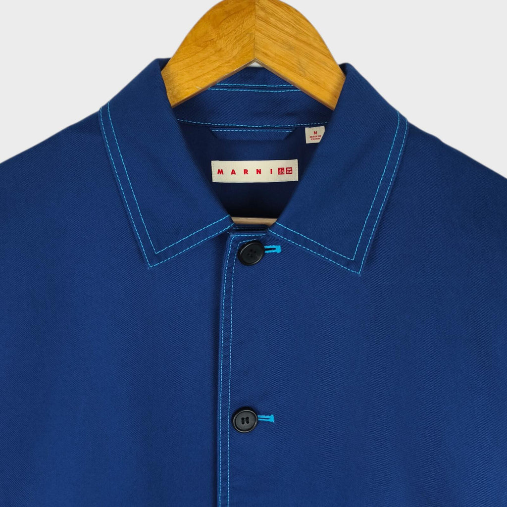 MARNI x UNIQLO Men's Blue Cotton Twill Utility Chore Jacket