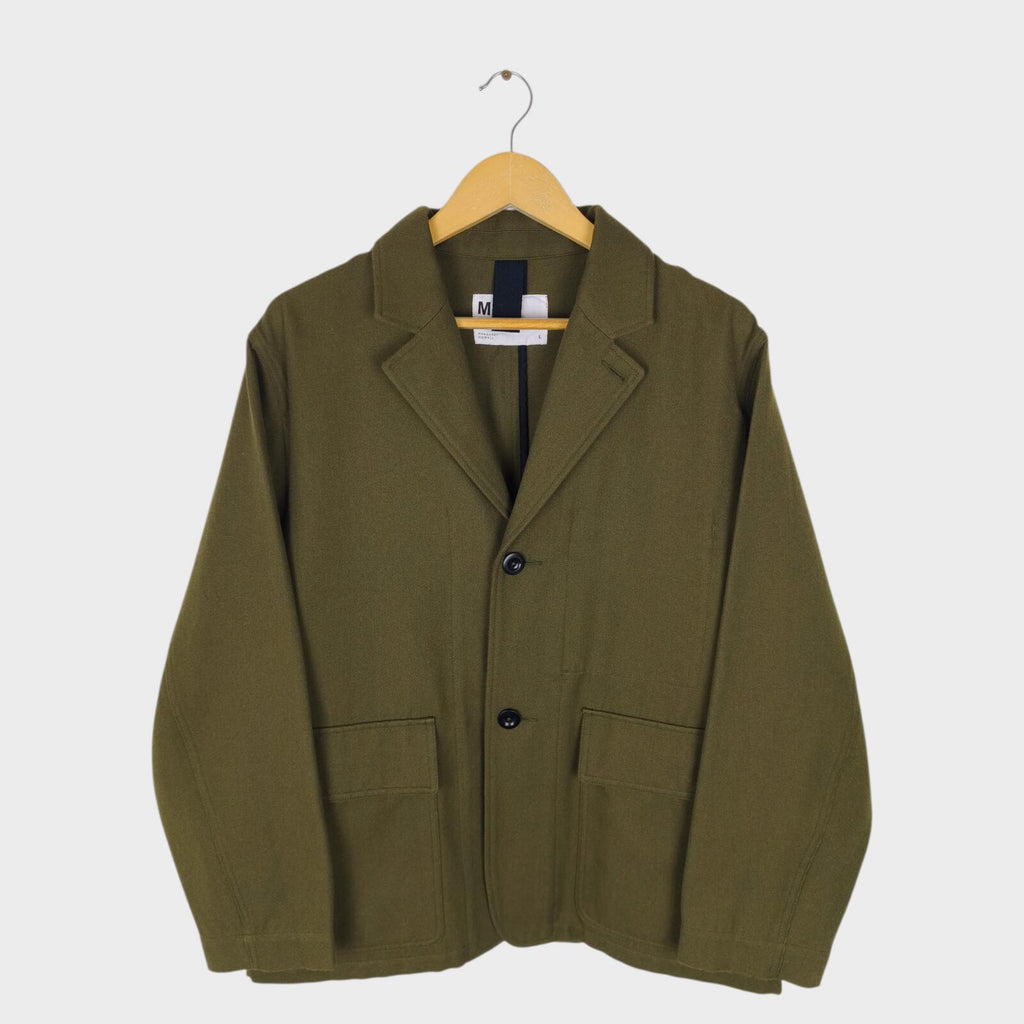 MHL MARGARET HOWELL Men's Olive Green Cotton/Wool Chore Blazer Jacket