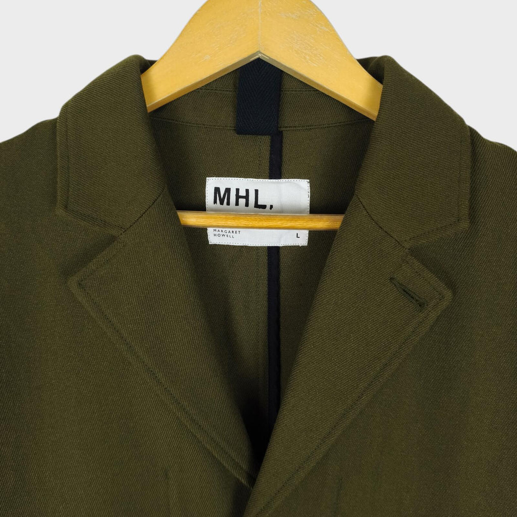 MHL MARGARET HOWELL Men's Olive Green Cotton/Wool Chore Blazer Jacket