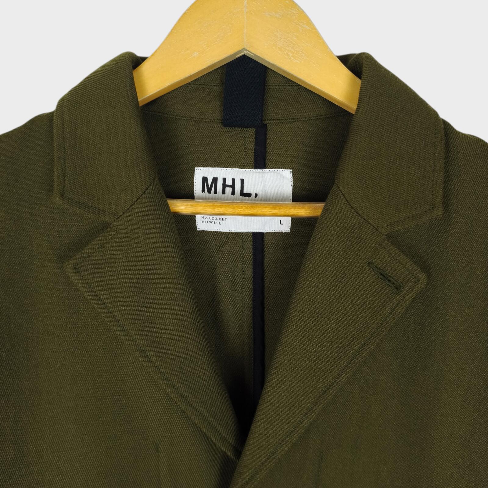 MHL MARGARET HOWELL Men's Olive Green Cotton/Wool Chore Blazer Jacket